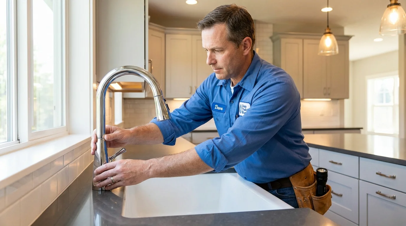 Kitchen faucet installation by Johns Plumbing LLC in Mount Ephraim